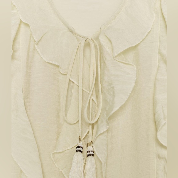 Zara RUFFLED ROMANTIC BLOUSE Size M - Picture 5 of 10